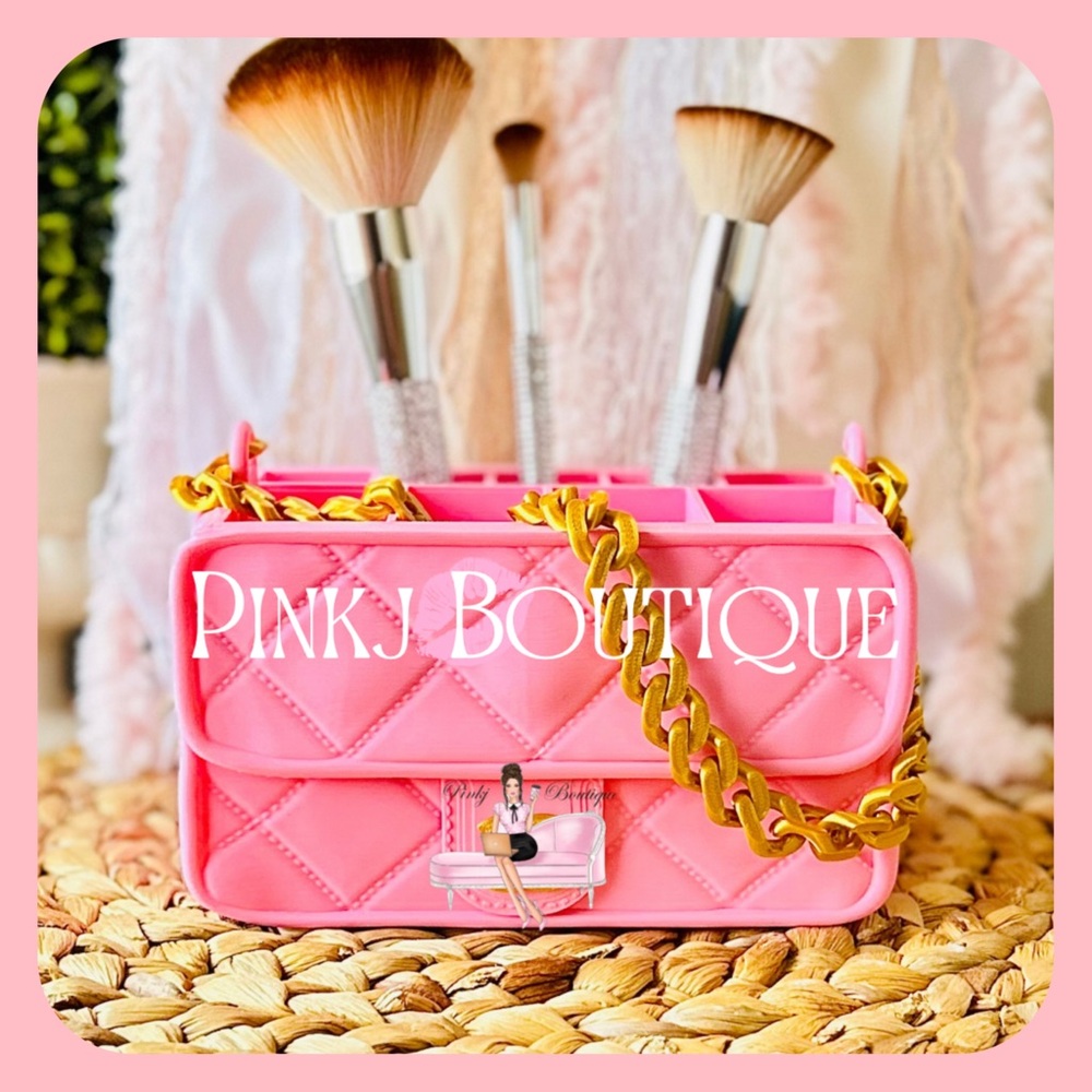 💗💄Unique {Shaped Purse/Bag} Beauty Brushes Holder | Room Decor | Glam Vase!